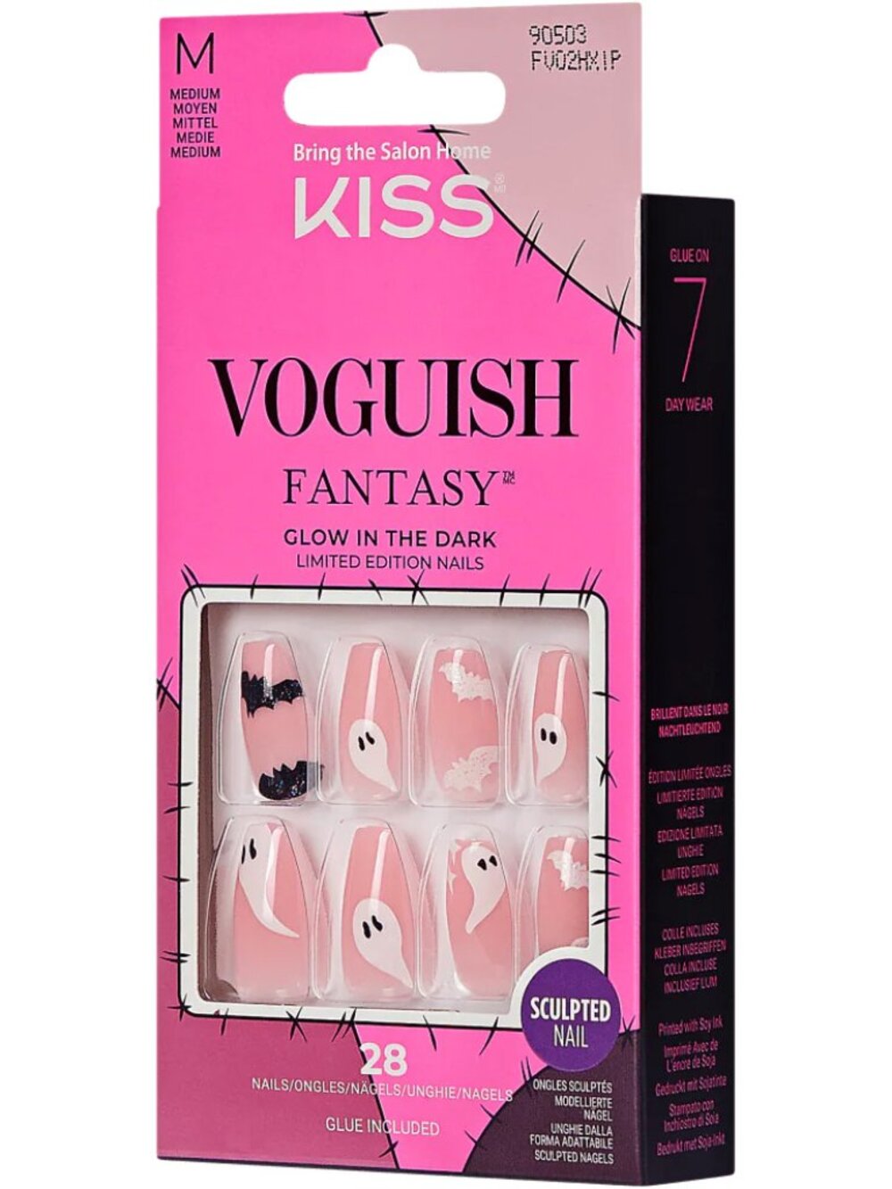 Kiss Voguish Fantasy Glow-In-The-Dark Halloween Medium Nails - Ghoul's Night